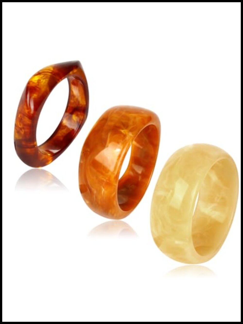 Chunky Acrylic Resin Bangle Bracelets for Women - Stackable Set
